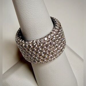 Henri Daussi Platinum 8 Row Pave-Set Full Eternity Diamond Band